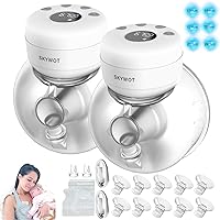 S21 Breast Pump Hands Free,Portable Hands Free Breast Pump for Breastfeeding Wireless,2 Modes & 9 Levels,27/24/21/19/17/15/13mm Flange,2 Pack