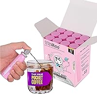 Coffee to the Moo - Nitro Cold Brew Pocket Coffee Concentrate with Rose Collagen, Vitamin C, Hyaluronic Acid for Hair, Skin, Nails, Single Serve Recyclable Canisters, 12 Cups