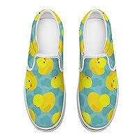 Cute Cartoon Duckss Women's Slip on Canvas Non Slip Shoes for Women Skate Sneakers (Slip-On)