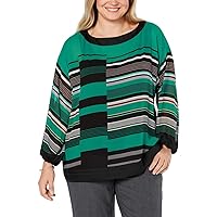 Alfani Womens Striped Pullover Blouse