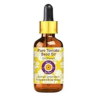 Deve Herbes Pure Tomato Seed Oil (Solanum lycopersicum) with Glass Dropper Cold Pressed 15ml (0.50 oz)