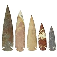 HARMONIZE Reiki Healing Crystal Handmade Natural Indian Agate Stone Set of 5 Arrowhead Spearhead