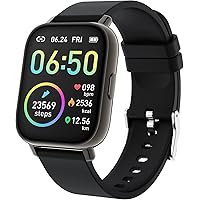 Smartwatch for Men Women 5ATM Waterproof Fitness Tracker Smartwatch with Heart Rate Blood Pressure SpO2 Sleep Mointor Outdoor Sports Activity Watch for Android iOS Mobile Phones with Step Calorie