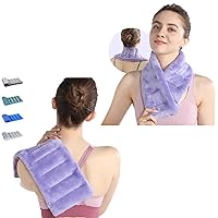 SuzziPad Microwave Heating Pad for Pain Relief, 8 x 17 Microwavable Heat Pack Moist Heat, Microwavable Heating Pad for Neck Pain with Bonus Heated Eye Mask