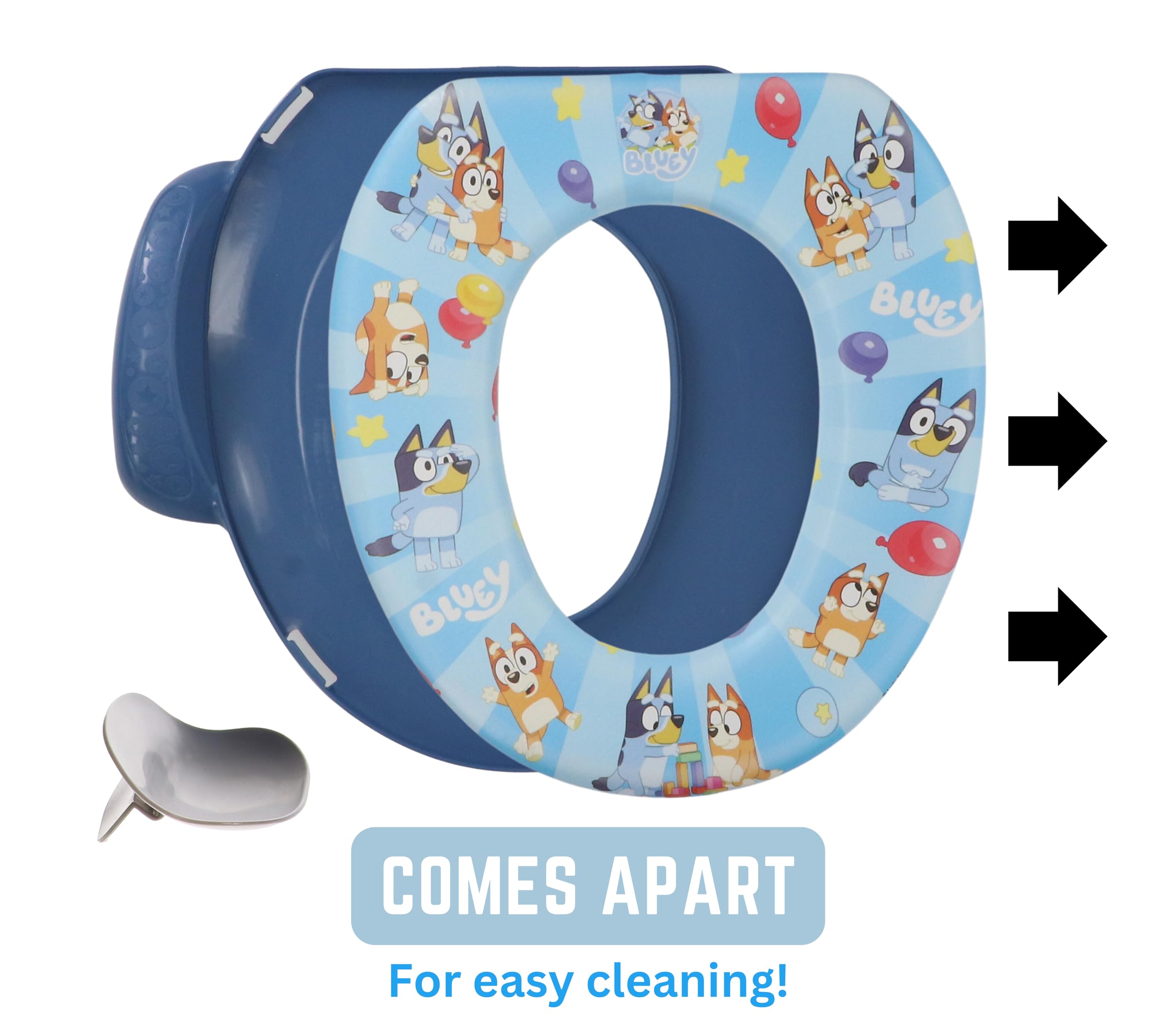 Bluey Soft Potty Seat - Potty Training Toilet Seat, Soft Cushion, Baby Potty Training, Safe, Easy to Clean