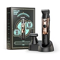 Dollar Shave Club | Double Header Trimmer | Electric Razor with a Beard Head & Separate Body Grooming Head | Waterproof Body Shaver & Beard Trimmer, Black