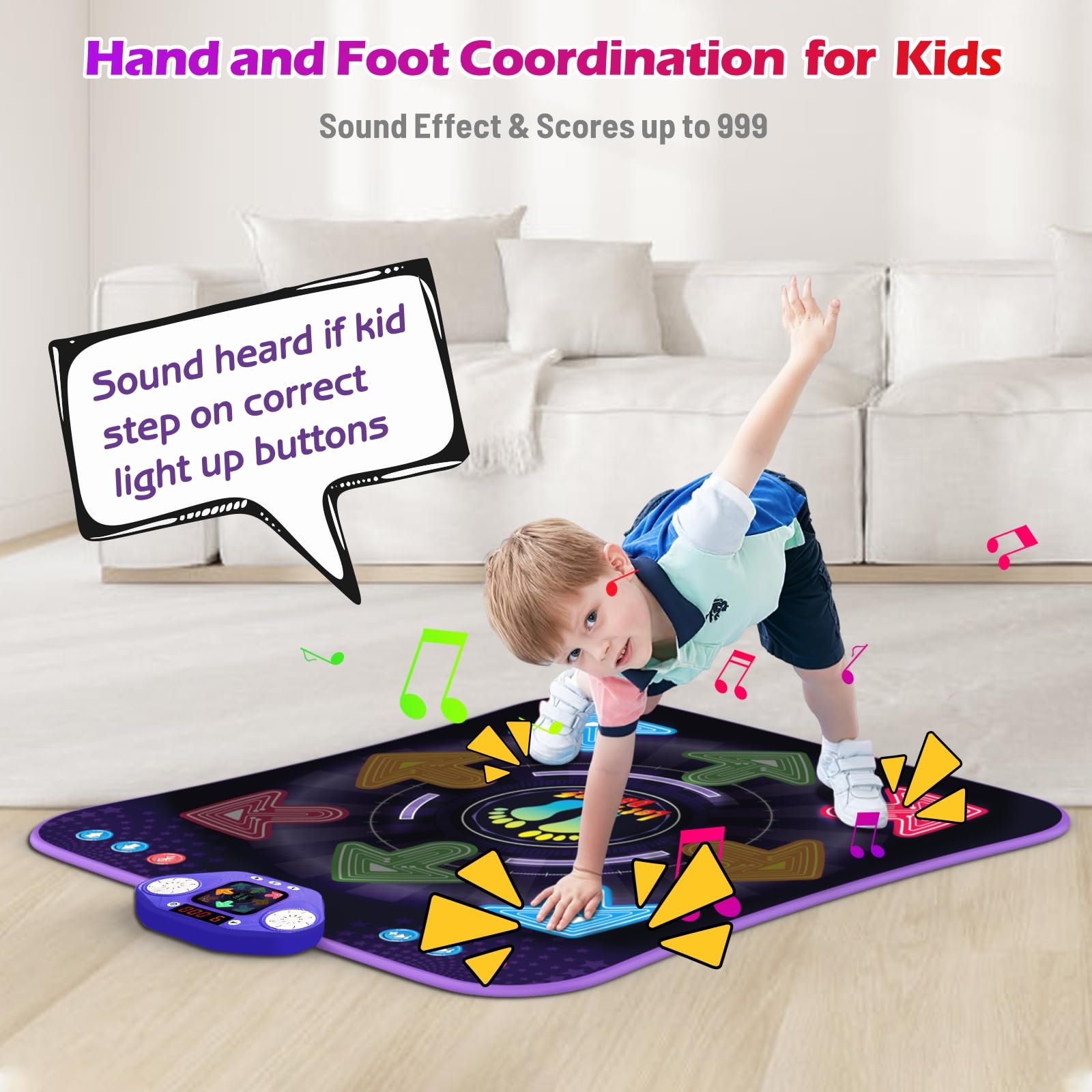 Dance Mat Toys for 4-12 Year Old Kids, Light-up Dancing Challenges Bluetooth Electronic Dance Mat with 6 Game Modes, Birthday/Xmas Gifts for 4-12 Year Old Girls