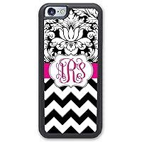 iPhone 6 6S Plus Case, Phone Case Compatible iPhone 6 6S Plus [5.5 inch] Damask Chevrons Hot Pink Monogram Monogrammed Personalized I6P
