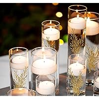 36Pcs Faux Flowers for Floating Candles, Floating-Effect Flowers for Vase Filler, Cylinder Vase Fillers Centerpiece Table Deocrations for Wedding, Party, Event, Home, Restaurant (Gold)