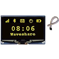 2.42inch OLED Display Module 128×64 Resolution, Yellow Display Color Embedded SSD1309 Driver Chip, SPI / I2C Communication, Compatible with Raspberry Pi, forArduino, STM32, ESP32, Jetson Nano, etc.