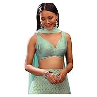 Women's Readymade Banglori Art Silk Blouse For Sarees Indian Bollywood Designer Padded Stitched Crop Top Choli