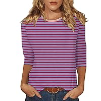 My Orders Placed Recently by Me, Tank Top for Women, Purple Tops Trendy 2024 Fashion Floral Summer Print Women's Casual Outfits Country Concert Boutique Seven Quarter Shirt (S, Purple)