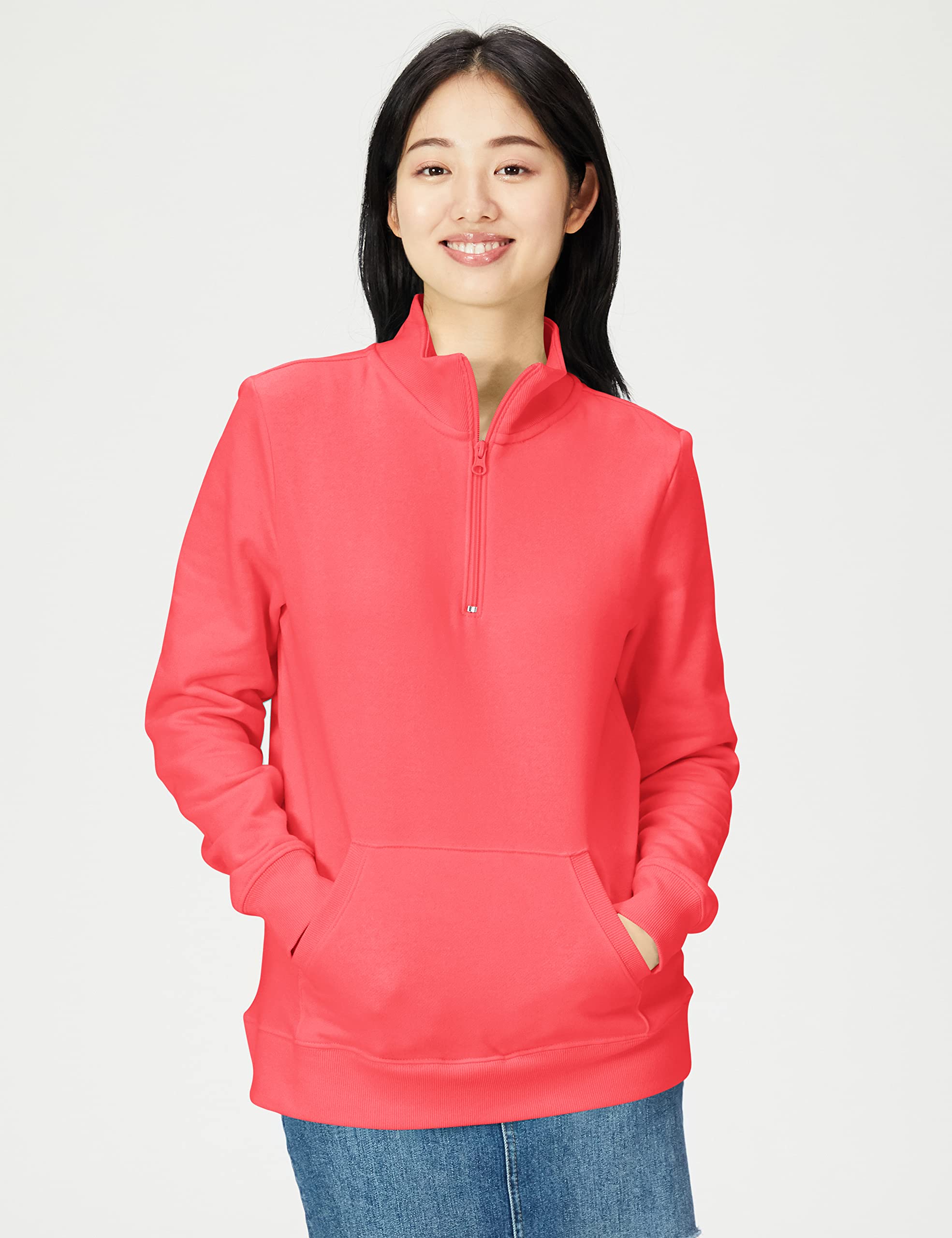 Amazon Essentials Women's Long-Sleeve Lightweight French Terry Fleece Quarter-Zip Top (Available in Plus Size)
