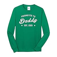 Threadrock Men's Promoted to Daddy 2021 Long Sleeve T-Shirt