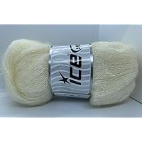 Ice Yarns Kid Mohair Pearl Cream - Lace Weight Yarn, Mohair, Acrylic, Nylon Blend with Iridescent Sparkle 1.76 Ounces (50gr) 437 Yards