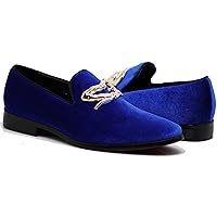 Enzo Romeo Plum05 Men's Dress Loafers Elastic Slip on with Buckle Fashion Shoes