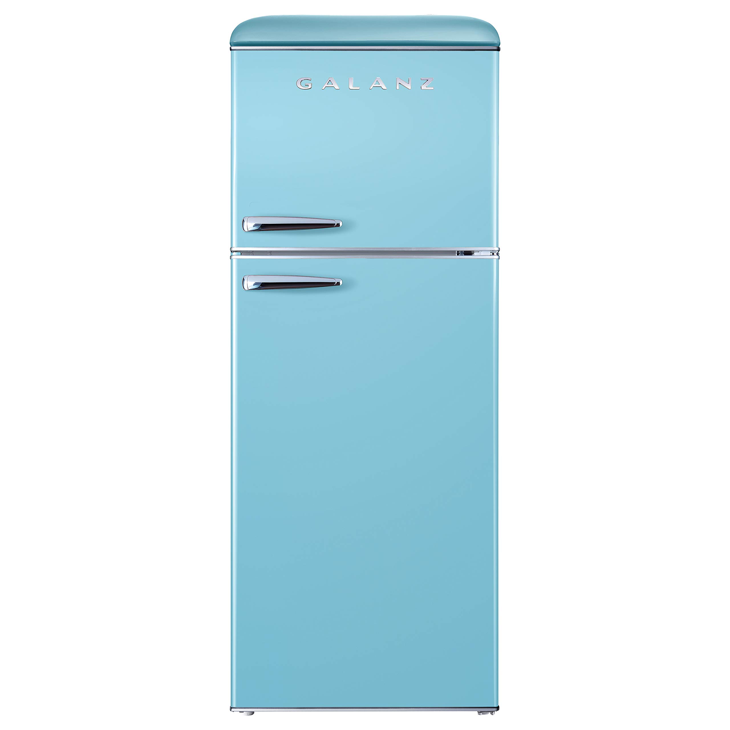 Galanz GLR10TBEEFR True Top Freezer Retro Refrigerator Frost Free, Blue, 10.0 Cu Ft & Galanz Retro 2-Slice Toaster, 1.5