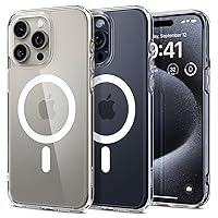 Spigen Magnetic Ultra Hybrid MagFit Designed for iPhone 15 Pro Case, [Anti-Yellowing] [Military-Grade Protection] Compatible with MagSafe (2023) - White