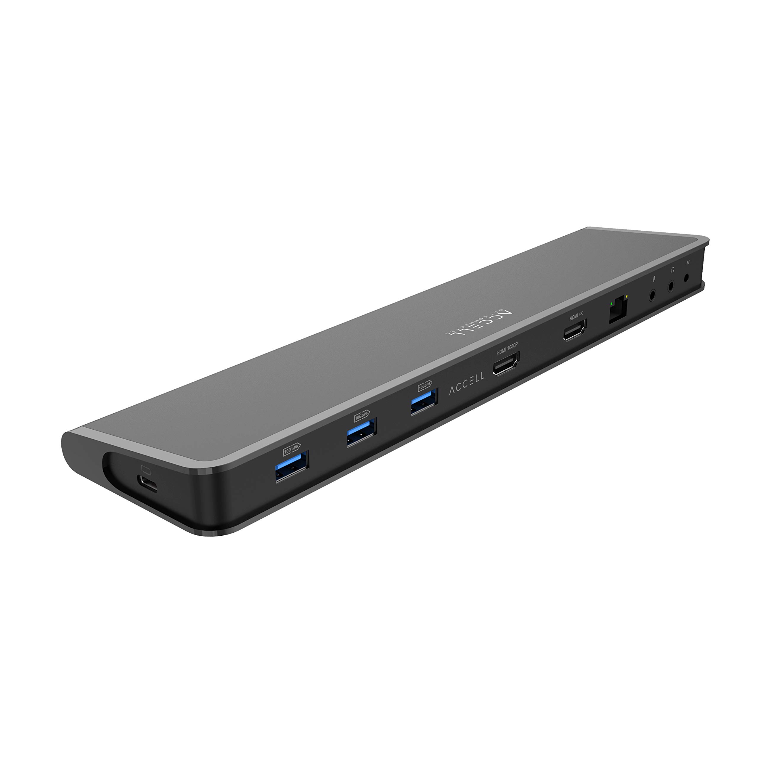 Accell InstantView USB-C 4K Docking Station - 2 HDMI, 3x USB-A 3.1, Ethernet, Audio Ports Compatible with PC, macOS, Android, Chromebook, (K31G2-001B)