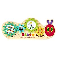 KIDS PREFERRED World of Eric Carle The Very Hungry Caterpillar Montessori Spinning Wooden Gears Toy with Colorful Non-Removable Gears