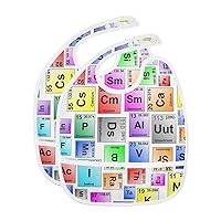 Periodic Table Elements Baby Bibs for Baby Boy Girl Feeding Bibs Waterproof Toddler Bibs for Boys Girls Toddlers Eating Feeding 1-3 Years, 2 Pack
