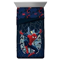 Marvel Spider Man Saving the Day Twin/Full Comforter - Super Soft Kids Reversible Bedding features Spiderman - Fade Resistant Polyester Microfiber Fill (Official Marvel Product)