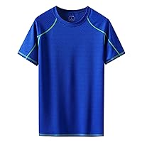 Men's Big and Tall Basic Athletic Tees Short Sleeve Moisture Wicking T-Shirts Quick Dry Crewneck Fishing Running Tops M-4XL