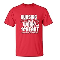 Trenz Shirt Company Nursing Heart Short Sleeve T-Shirt