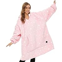 THREE POODLE Wearable Blanket Hoodie, Glow in The Dark Oversized Hoodie Blanket, Sherpa Hooded Blanket Sweatshirt for Adults Women Men Kids, Cozy Gifts