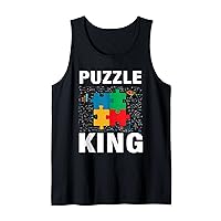 Funny Puzzle King Jigsaw Puzzles Math Lover Tank Top