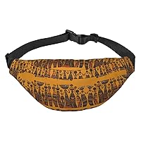 Creative African Culture Print Fanny Pack Women Men Waterproof Waist Bag With 3-Zipper Pockets Bum Bag For Running Travel