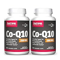 Jarrow Formulas Co-Q10 200 mg - 60 Veggie Caps, Pack of 2 - Antioxidant Support for Mitochondrial Health, Energy Production & Cardiovascular Function - Up to 120 Total Servings