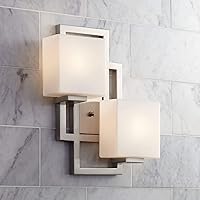 Possini Euro Design Lighting on The Square Modern Wall Light Sconce Brushed Nickel Hardwired 15 1/2