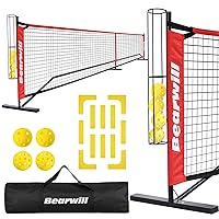 Pickleball Net, 22 FT Regulation Size Portable Pickleball Net, Pickle Ball Net with Exclusive Ball Holder, Court Marker, 4 Pickleballs & Carry Bag, Pickle Ball Net for Outdoor Indoor Driveway