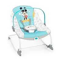 Disney Baby Mickey Mouse Infant to Toddler Rocker & Seat with Vibrations and Removable -Toy Bar, 0-30 Months Up to 40 lbs (Original Bestie)