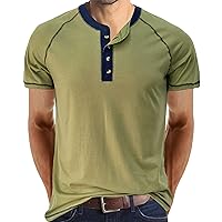 Mens Button Up Short Sleeve Suummer Shirts Solid Color Shirt Fashion Comfortable Casual Tees