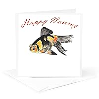 3dRose Greeting Card Happy Nowruz Demekin Goldfish Persian New Year, 6 x 6