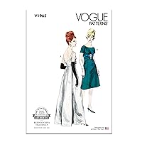Vogue Vintage 1963 Misses' One Piece Evening Dress Sewing Pattern Kit, Design Code V1965, 8-10-12-14-16, Multicolor