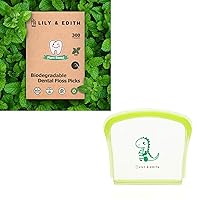 Lily and Edith Plant Based Floss Pick with Silicone Bag Set