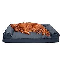Furhaven Orthopedic Dog Bed for Large Dogs w/ Removable Bolsters & Washable Cover, For Dogs Up to 95 lbs - Quilted Sofa - Iron Gray, Jumbo/XL
