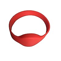 YARONGTECH 13.56MHZ ISO14443A RFID Waterproof Classic 1K Silicone Wristband (Pack of 100) (Red)