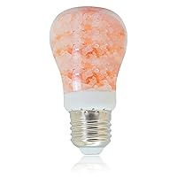Himalayan Salt Light Bulb, Warm Amber Glow, Dimmable A19, Converts any Fixture to Salt Lamp, Nightlight , 1 Count, Pink