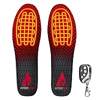 ActionHeat Rechargeable Heated Insoles with Remote – Deodorized, Breathable, Fleece Lined Soft Shell Insoles with Heated Toes