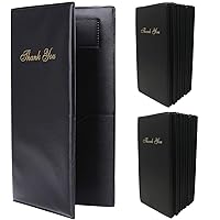 Check Presenters for Restaurants- 30 Pack Guest Check Holder - Black with Gold Thank You Imprint- Bill Book Restaurant Suppliers 5.5'' x 10 '' (30 Pack)