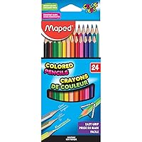 Maped Helix USA Maped Color'Peps Triangular Colored Pencils, Assorted Colors, Pack of 24 (832046ZV)