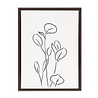 Sylvie Botanical Sketch Print No 3 Framed Canvas Wall Art by The Creative Bunch Studio, 18x24 Brown, Minimalist Abstract Botanical Print for Wall