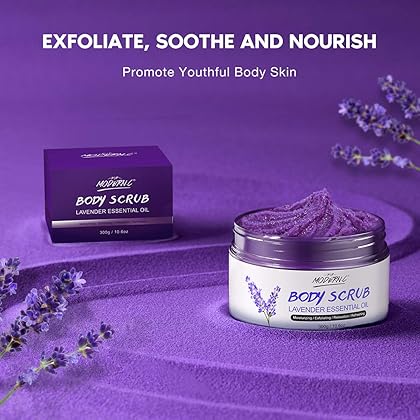 Lavender Body Scrub Natural Organic Dead Sea Salt Anti Aging & Exfoliation Moisturizes and Nourishes Hand Feet & Skin