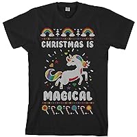 Threadrock Men's Christmas is Magical Unicorn Ugly Christmas T-Shirt