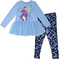 Disney Frozen Elsa Anna Frozen Girls T-Shirt and Leggings Outfit Set Infant to Little Kid