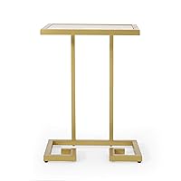 Hickson END Table, Gold + Clear